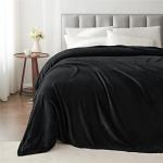 King Size Fuzzy Plush Blanket - Super Soft Black