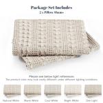 Cotton Waffle Pillow Shams King Size - 2 Pack
