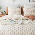 HoneiLife Queen Floral Cotton Duvet Cover Set