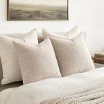 MIULEE 20x20 Linen Check Throw Pillow Covers Set