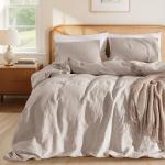 Linen King Duvet Cover Set with Pillowcases