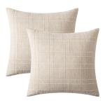 MIULEE 20x20 Linen Check Throw Pillow Covers Set