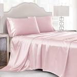 Blush Pink Satin Full Size Sheet Set