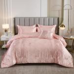 Pink Satin Queen Comforter Set with Sheets, 8 Pcs