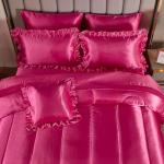 Hot Pink King Satin Bed in a Bag Set