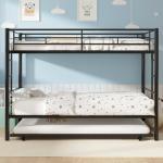 Twin Over Twin Metal Bunk Bed with Trundle