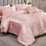 Pink Satin Queen Comforter Set with Sheets, 8 Pcs