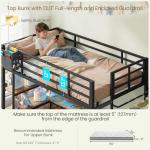 Black Twin XL Bunk Bed with Desk and Storage