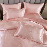 Pink Satin Queen Comforter Set with Sheets, 8 Pcs