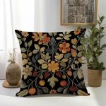 Vintage Floral Velvet Throw Pillow Covers - 18x18