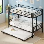 Twin Over Twin Metal Bunk Bed with Trundle