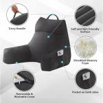 IPYNBAP Back Pillow for Bed Sitting up, Reading Pillow for Sitting in Bed Adult, Back Support Pillow, Memory Foam Sit up Lounge Backrest Pillow with Arms for TV, Couch, Chair, Dorm, 18 Inch, Grey