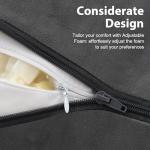 IPYNBAP Back Pillow for Bed Sitting up, Reading Pillow for Sitting in Bed Adult, Back Support Pillow, Memory Foam Sit up Lounge Backrest Pillow with Arms for TV, Couch, Chair, Dorm, 18 Inch, Grey