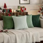 Boho Sage Green Throw Pillow Covers Set of 4