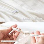 MooMee Bedding Duvet Cover Set 100% Washed Cotton Linen Like Textured Breathable Durable Soft Comfy (Solid Off White, Queen 90"x90")