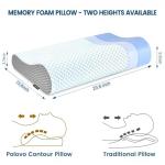 Memory Foam Pillows Neck Pillow Bed Pillow for Sleeping, Ergonomic Cervical Pillow for Neck and Shoulder Pain Relief,Orthopedic Contour Pillow for Side Back Stomach Sleeper(Blue&Grey)