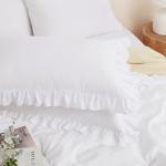 White Ruffle Pillowcases Set of 2 - Standard Size