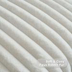 Cream Faux Rabbit Fur Throw Pillow Covers - Set of 2