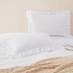 White Ruffle Pillowcases Set of 2 - Standard Size