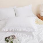 White Ruffle Pillowcases Set of 2 - Standard Size