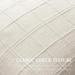 Set of 2 Neutral Linen Check Throw Pillow Covers