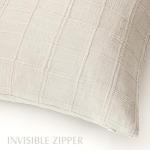 Set of 2 Neutral Linen Check Throw Pillow Covers