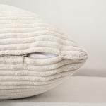 Set of 4 Neutral Grey Corduroy Throw Pillow Covers