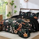 Yiran Queen Floral Quilt Set with Shams