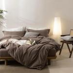 Light Chocolate Brown Queen Duvet Cover Set