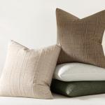 Linen Check Euro Shams Decorative Pillow Covers Set