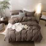 Light Chocolate Brown Queen Duvet Cover Set