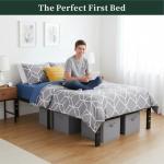 Twin Metal Platform Bed Frame with Storage