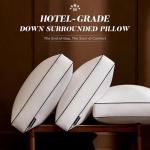 Goose Feather Down Pillows Queen Size Set of 2
