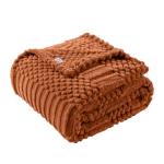 Rust Fleece Throw Blanket - Soft and Cozy
