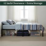 Twin Metal Platform Bed Frame with Storage