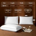 Goose Feather Down Pillows Queen Size Set of 2