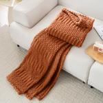 Rust Fleece Throw Blanket - Soft and Cozy