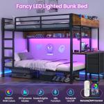 Twin Over Twin Metal Bunk Bed with Desk & Storage