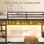 Twin Over Twin Metal Bunk Bed with Desk & Storage