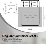 Cosmoluxe King Size Comforter Set, Satin Comforter Sets for All Season, 3 Pieces Reversible Lightweight and Breathable Bedding Sets with 1 Silky Comforter and 2 Pillow Shams (Black)