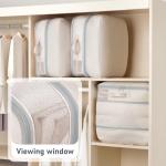 DIMJ Compression Storage Bags 6 Pack - Blanket Storage Bags with Window Zipper, Ultra Space Saving Self Compression Organizer for Puffer Jacket, Bedding, Lightweight Comforter Duvet, Sweater