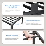 Queen Metal Bed Frame with Headboard and Noise-Free Design