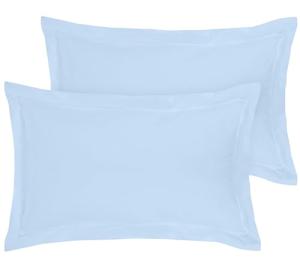 Royale Linens Pillow Shams 2 Pack Standard Size 20x26 Inch - 1800 Microfiber - Bed Pillow Shams, Wrinkle Resistant Super Soft and Cozy - Back Overlap Closure - Oxford Pillowcase (Standard, Lake Blue)