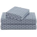 Comfort Spaces 100% Cotton Sheets Twin, Breathable, Naturally Cool Cotton Sheets, Soft Cotton Bed Sheets with 14" Elastic Pocket Fits up to 16" Mattress, All Seasons Sheet Set, Diamond Blue 3 Piece