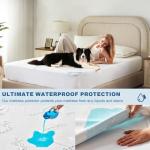BEDLORE Full Size Waterproof Mattress Protector Viscose Derived from Bamboo, Soft Mattress Cover Fitted with Deep Pocket 6"-15", Breathable Noiseless Mattress Pad, Machine Washable(White)