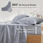 Comfort Spaces 100% Cotton Sheets Twin, Breathable, Naturally Cool Cotton Sheets, Soft Cotton Bed Sheets with 14" Elastic Pocket Fits up to 16" Mattress, All Seasons Sheet Set, Diamond Blue 3 Piece