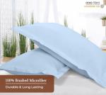 Royale Linens Pillow Shams 2 Pack Standard Size 20x26 Inch - 1800 Microfiber - Bed Pillow Shams, Wrinkle Resistant Super Soft and Cozy - Back Overlap Closure - Oxford Pillowcase (Standard, Lake Blue)