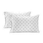Lane Linen 100% Cotton King Size Pillowcases, 2 Pack, Fits King Size Pillows, 450 Thread Count Sateen, Soft & Breathable, Polka Dot - Black