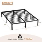 NEWBULIG Metal Bed Frame - Queen Size Metal Platform Bed Frame Mattress Foundation with Steel Slat Support, No Box Spring Needed, Storage Space Under Frame, Easy Assembly