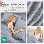 Comfort Spaces 100% Cotton Sheets Twin, Breathable, Naturally Cool Cotton Sheets, Soft Cotton Bed Sheets with 14" Elastic Pocket Fits up to 16" Mattress, All Seasons Sheet Set, Diamond Blue 3 Piece